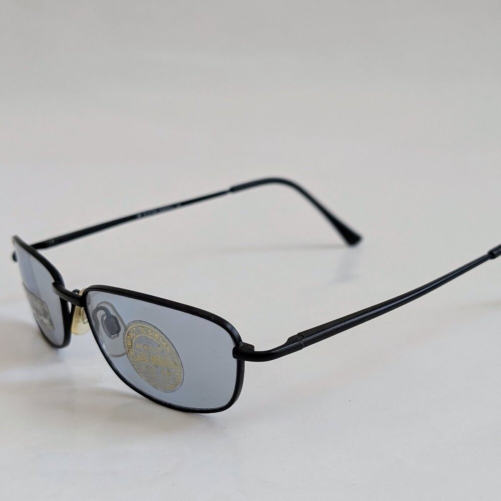 NWT Vintage 90's Small Rectangle Metal Sport Sunglasses (M.Black) - Picture 3 of 5